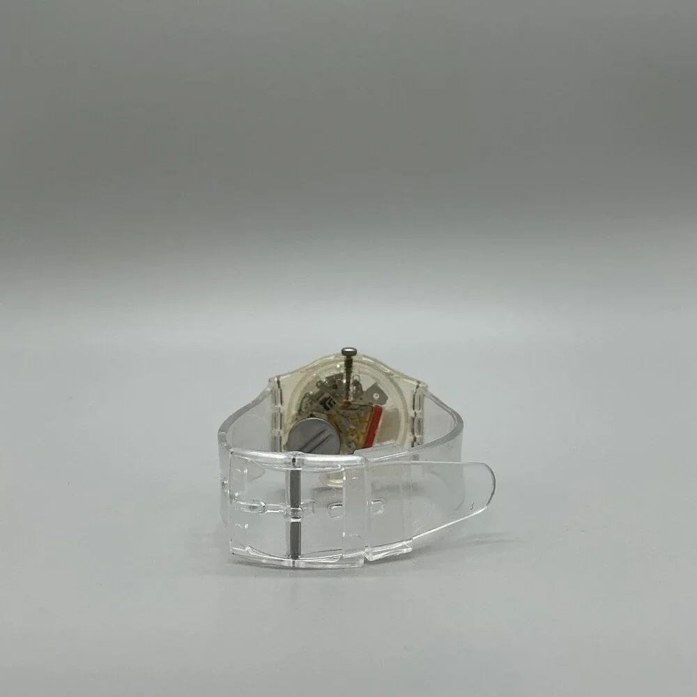 Vintage Swatch Melted Minutes Mens Watch 34mm Silver Skeleton Dial New Battery